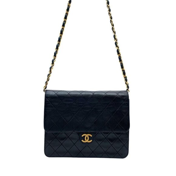 Authentic CHANEL 24K Classic Vintage Single Flap Bag Timeless Chain Purse Black - Picture 6 of 13